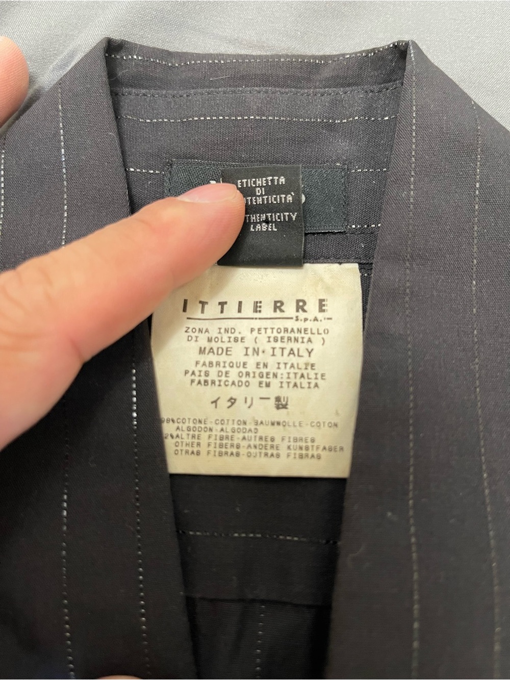 Versace Men's Black Pinstripe Long-Sleeve Dress Shirt - Picture 5 of 5